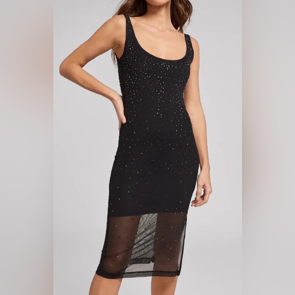 Generation Love Peri Crystal Black Sleeveless Tank Dress Size Large New